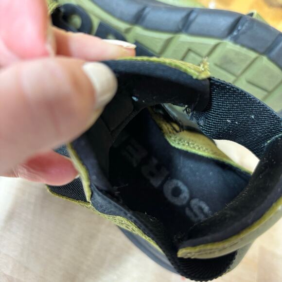 Sorel Women’s Explorer Gladiator Green Leather Gore Elastic Stretch Sandal 7.5 - Picture 8 of 11